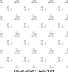 Career background from line icon. Linear vector pattern. Vector illustration