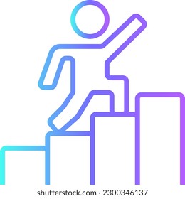 Career Business people icon with blue duotone style. success, management, goal, development, growth, leadership, progress. Vector illustration