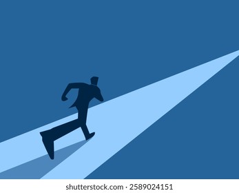 Career, Businessman running on the business path