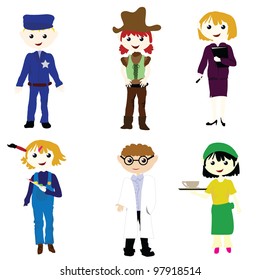 career cartoon boys and girls for career, fun, and others