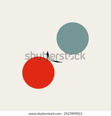 Career change, business vector concept. Symbol of new opportunity, job, decision. Minimal design eps10 illustration.