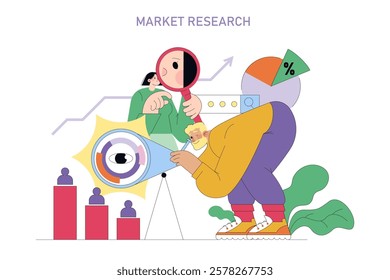 Career change concept. Professionals navigating new job opportunities with optimism. Strategic shift, skill development, growth potential. Vector illustration.