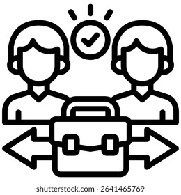 Career Change Icon Line Vector Illustration