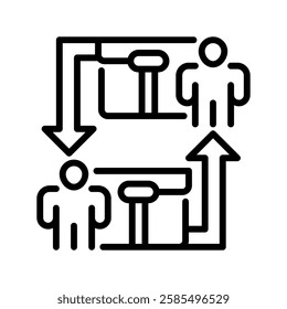 Career Change line icon. Universal creative premium symbol. Vector sign icon logo template. Vector illustration