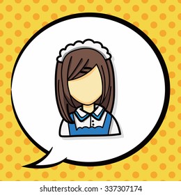 career character doodle, speech bubble