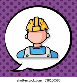 career character doodle, speech bubble
