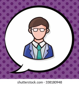career character doodle, speech bubble
