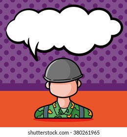 career character doodle, speech bubble