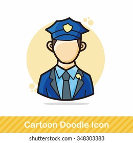 career character policeman doodle