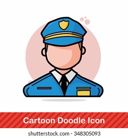 career character policeman doodle