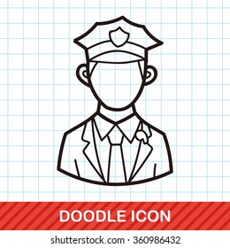 career character policeman doodle