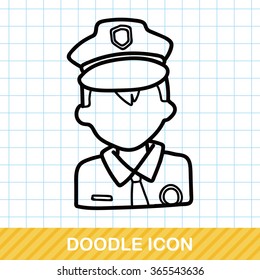 career character policeman doodle