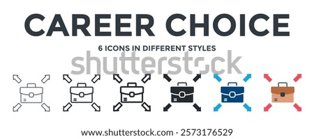 Career Choice Icon In Different Style Vector Illustration. Designed In Thin Line, Regular Line, Bold Line, Glyph, Color Fill, And Flat Style Can Be Used For Web