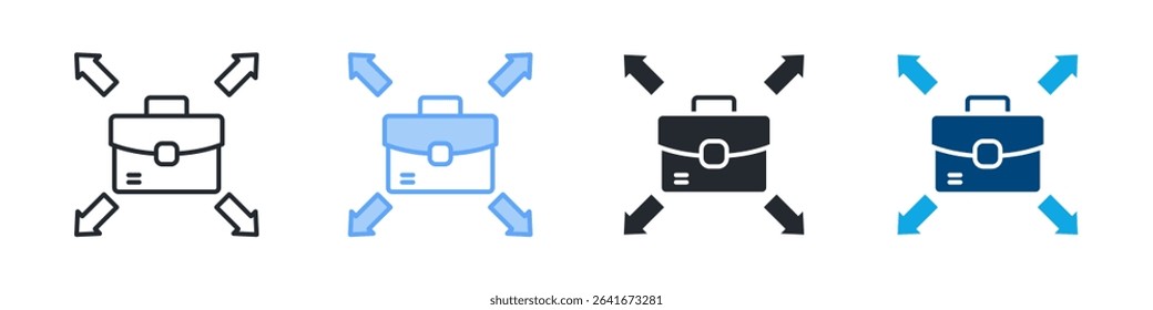 Career Choice Icon Set Multiple Style. Design In Outline, Blue, Glyph, Dualtone