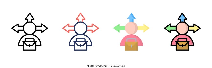 Ícone Opção de Carreira definir coleção de vários estilos