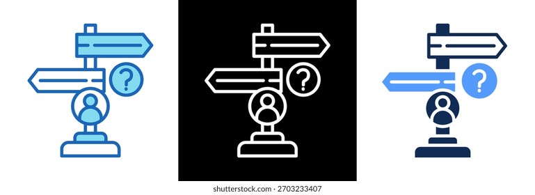 Icono de elección de carrera tripplestyle Ilustración vectorial