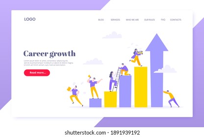 Career climbing and supporting with giving a helping hand business concept flat style design vector illustration. Collective teamwork and partnership or mentoring metaphor.