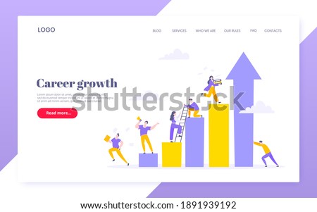 Career climbing and supporting with giving a helping hand business concept flat style design vector illustration. Collective teamwork and partnership or mentoring metaphor.