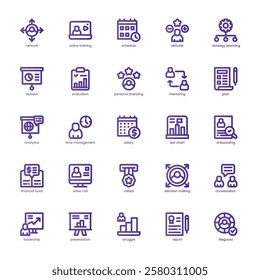 Career Coaching Icon pack for your website, mobile, presentation, and logo design. Career Coaching Icon basic line gradient design. Vector graphics illustration and editable stroke.