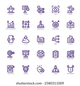 Career Coaching Icon pack for your website, mobile, presentation, and logo design. Career Coaching Icon basic line gradient design. Vector graphics illustration and editable stroke.