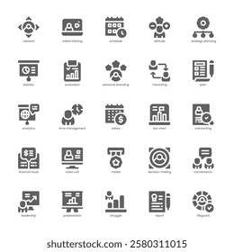 Career Coaching Icon pack for your website, mobile, presentation, and logo design. Career Coaching Icon solid design. Vector graphics illustration and editable stroke.