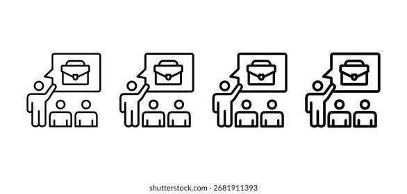 Treinamento de Carreira Elemento de Ícone de Várias Linhas