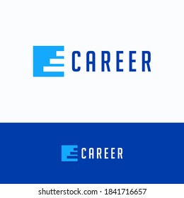 Career company ladder logo. Recruitment logo template. Headhunter logotype