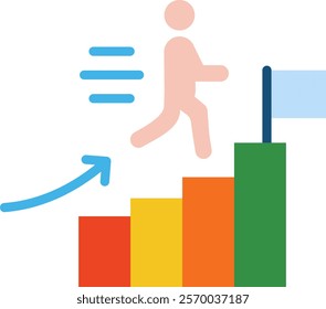 Career Competitive Icon Flat Vector Illustration