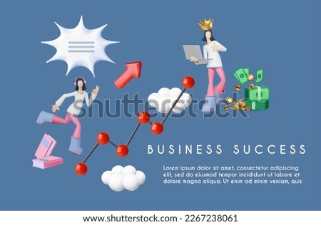 Career concept. Professional studying. Refresher courses, good position, own business. 3D girl with books strives for professional growth