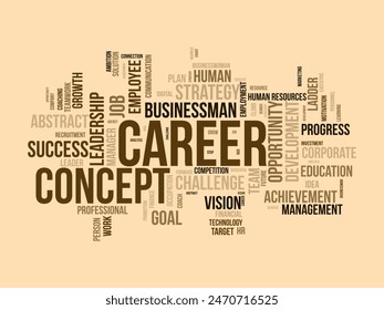 Plantilla de nube de palabras de Career Concept. Concepto de creatividad Vector tagcloud de fondo.