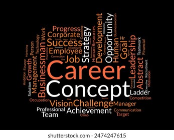 Career Concept word cloud template. Creativity concept vector tagcloud background.