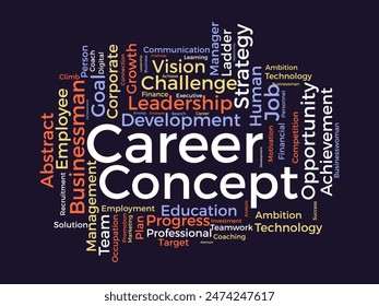 Career Concept word cloud template. Creativity concept vector tagcloud background.