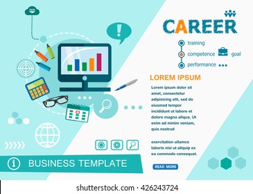 Career concepts of words learning and training. Career flat design banners for website and mobile website, easy to use and highly customizable.