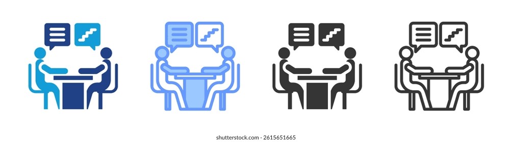 Career Counseling icon set multiple style collection