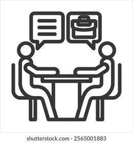 Career Counselling Outline Icon Vector Illustration