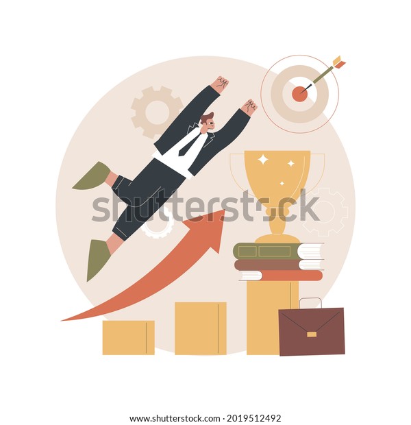 Career development abstract concept vector\
illustration. Career change, manage successful alternative career,\
retraining for a new job, employee performance, job responsibility\
abstract metaphor.
