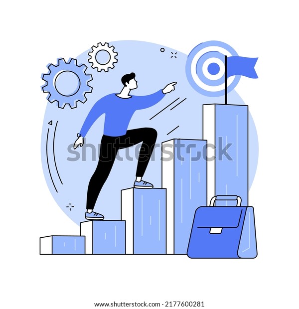 Career development abstract concept vector\
illustration. Career change, manage successful alternative career,\
retraining for a new job, employee performance, job responsibility\
abstract metaphor.