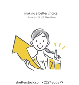 career development, arrow up,outline illustrations