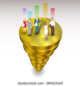 Career development and business partners, the background of gold coins
