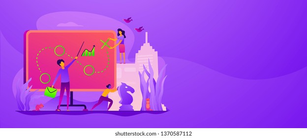 Desarrollo de la carrera profesional, formación profesional, desarrollo de la personalidad y concepto de progreso en la planificación de la carrera. Plantilla de banner vectorial para medios sociales con espacio de copia de texto e ilustración de concepto de infografía.