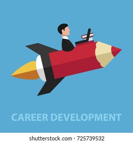 Career development flat concept. Vector illustration. Element template for design.