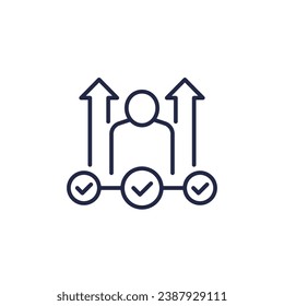 career development and growth line icon