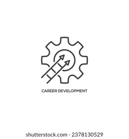 Icono de desarrollo profesional, concepto de negocio. Signo moderno, pictograma lineal, símbolo de contorno, plantilla de elemento de diseño de vector de línea delgada simple