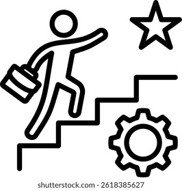 Career Development Icon Line Vector Illustration