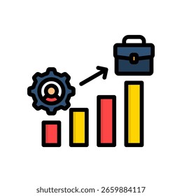 Ícone de desenvolvimento de carreira Ilustração de vetor de cor linear