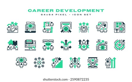 Career Development Icon Set. Universal creative premium symbol. Vector sign icon logo template. Vector illustration