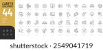 Career Development Line Editable Icons set. Vector illustration in modern thin line style of profession related icons: skills, practice, knowledge, and more. Pictograms and infographics for mobile app