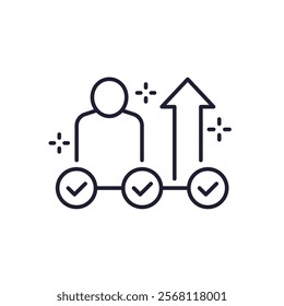 career development line icon on white