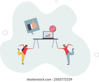 Desarrollo de carrera como motivación para la satisfacción del personal. diseño plano con las personas.