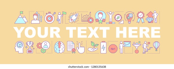 Career development word concept banner. Goal achieving. Skill improvement and personal growth. Purposefulness. Your text here. Isolated lettering typography idea with linear icons. Vector illustration